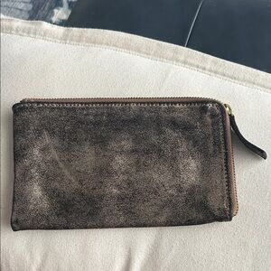 BELAIR Gold/Black Leather Clutch/Pouch